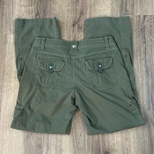 KUHL Legendary Convertible Outdoor Hiking Pants Roll Up Olive Green Sz 6